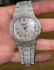 Patek Philippe Nautilus “Iced Out” 5719/10G Authentic Copy 1:1 photo review