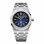 Audemars Piguet Royal Oak “Jumbo” Extra-Thin 16202ST “Blue Dial” Masterpiece Replica