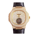 Patek Philippe Nautilus 5711 Tourbillon “Jumbo” Yellow Gold Dial Signature Replica 1:1