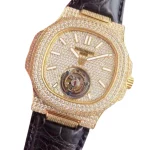 Patek Philippe Nautilus 5711 Tourbillon “Jumbo” Yellow Gold Dial Signature Replica 1:1 - Image 2