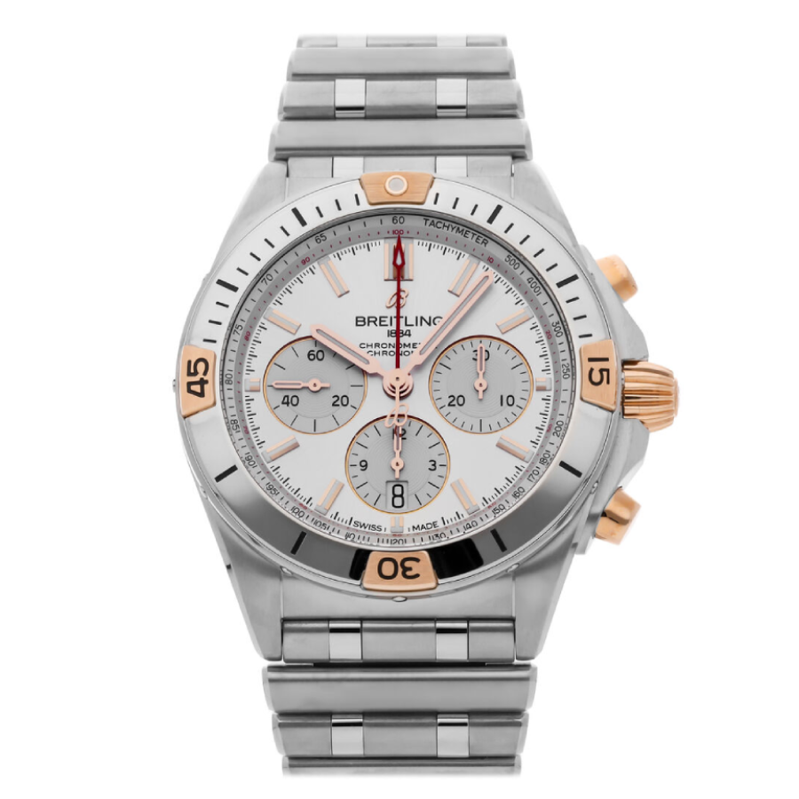 Breitling-White-Dial-Silver-Replica3-1.webp Breitling Chronomat B01 AB0134101G1A1 “White Dial Steel” Authentic Replica Edition - Image 1